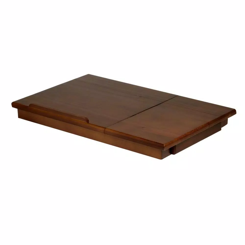 Winsome Alden Solid Wood Lap Desk with Flip Top and Pull-Out Drawer, Antique Walnut Finish