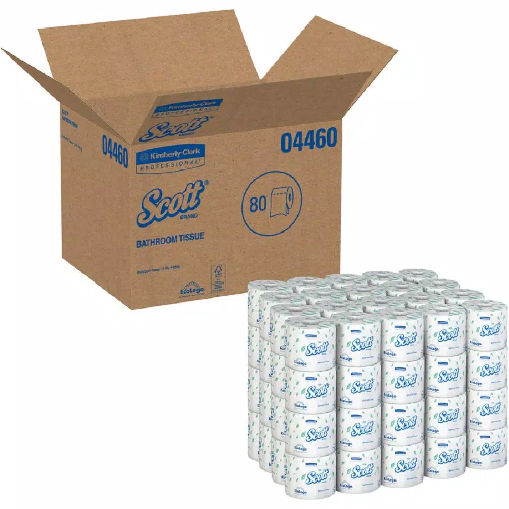 Scott 2-Ply Bath Tissue, 550 Sheets per Roll, 80 Rolls Bulk Pack