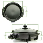 Ovente 12-Inch Electric Skillet, 1400W Non-Stick Aluminum Pan with Tempered Glass Lid thumbnail 8