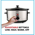 Courant 3.5 Qt. Stainless Steel Slow Cooker with Temperature Settings thumbnail 3