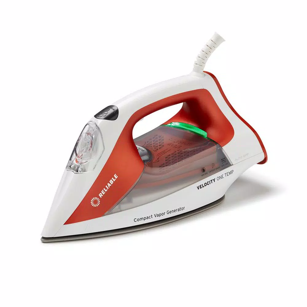RELIABLE Velocity 160IR 1-Temp Home Steam Iron, 1800W, White & Orange