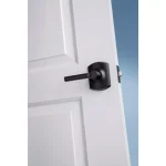 Schlage Broadway Matte Black Passage Lever with Greenwich Trim thumbnail 5