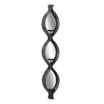 LITTON LANE Eclectic Black Metal Mesh Ellipse Wall Sconces with Mirror Inlays, Set of 2 thumbnail 3