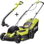 RYOBI ONE+ 18V Lithium-Ion 13 in. Walk Behind Push Lawn Mower & String Trimmer Combo Kit with 4.0 Ah Battery & Charger thumbnail 1