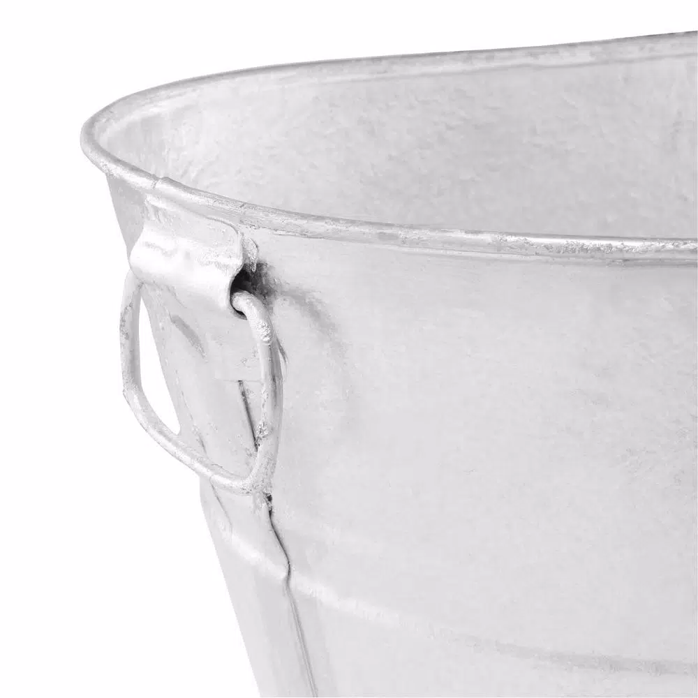 Behrens 7.5 Gallon Hot Dipped Steel Oval Tub - Galvanized Metal Planter & Utility Trough