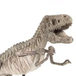 Zentique Distressed Brown and Grey Tyrannosaurus Rex Skeleton Statuette with Metal Base thumbnail 4