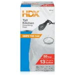 HDX 13 Gallon White Drawstring Kitchen Trash Bags, 55 Count thumbnail 1
