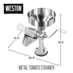 Weston Stainless Steel Food Mill and Fruit Strainer with 1-Gallon Hopper thumbnail 2