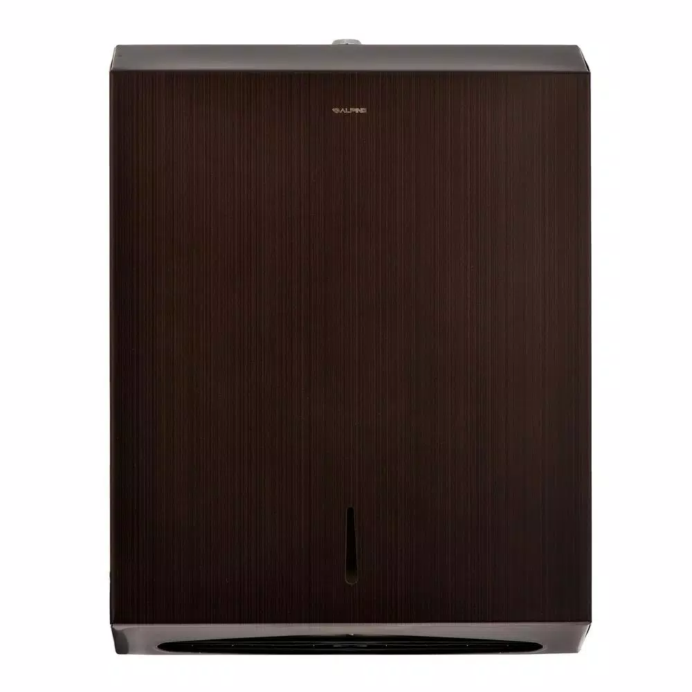 Alpine Industries Brushed Antique Bronze Stainless Steel C-Fold & Multi-Fold Paper Towel Dispenser