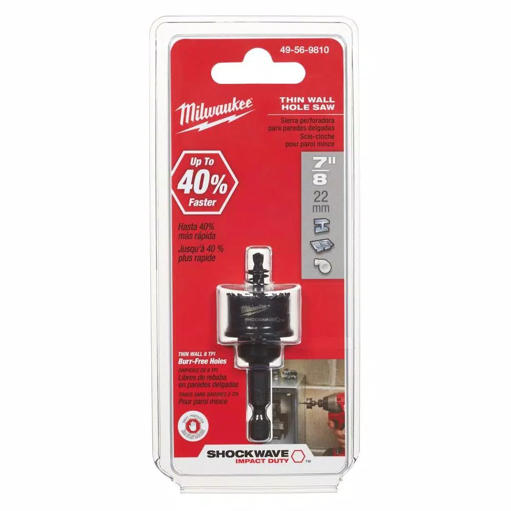 Milwaukee SHOCKWAVE Impact Duty 7/8 in. Thin Wall Hole Saw