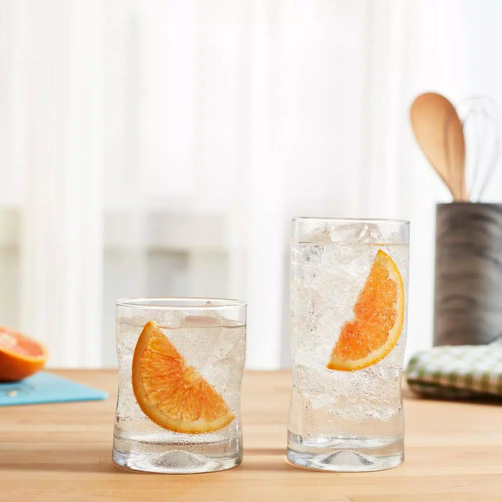 Libbey Impressions 16-Piece Glassware Set, Clear Cooler and Rocks Glasses