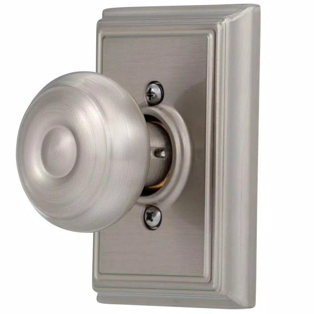 Schlage Georgian Satin Nickel Dummy Door Knob with Addison Trim