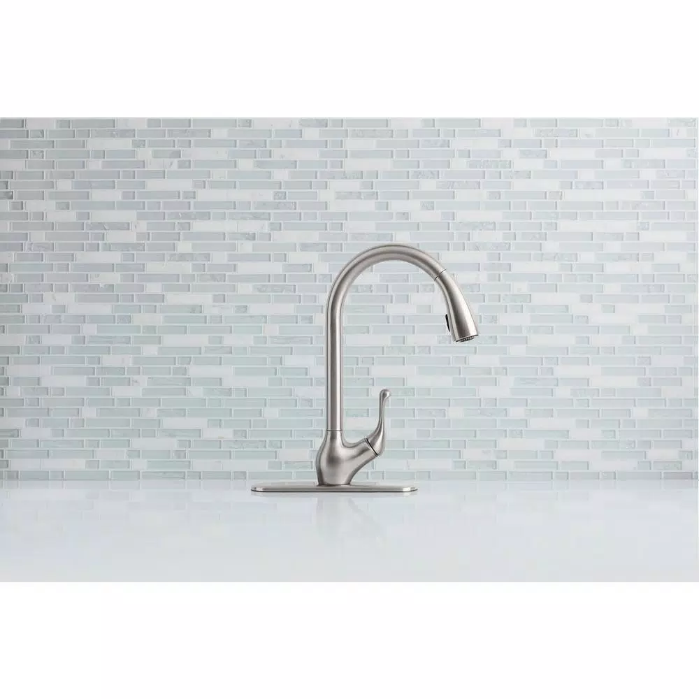 KOHLER Barossa Touchless Single-Handle Pull-Down Kitchen Faucet, Vibrant Stainless