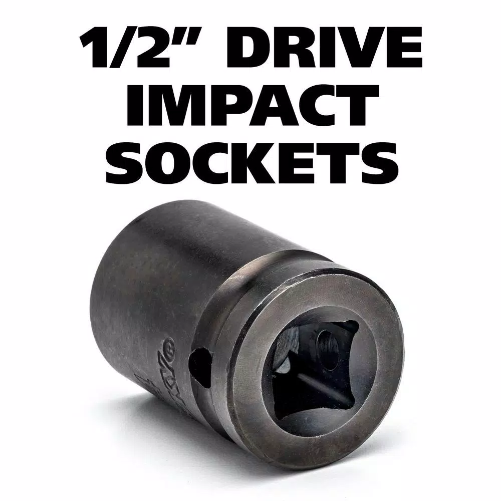 Husky 64-Piece 1/2 in. Drive SAE and Metric Impact Socket Set