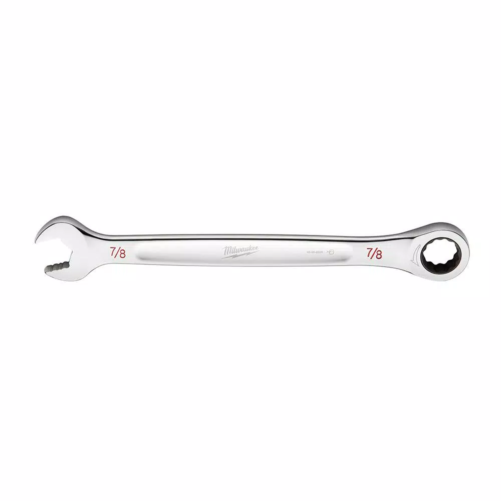 Milwaukee 7/8 in. SAE Ratcheting Combination Wrench with MAXBITE Grip