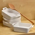 Over and Back Nolita Small Porcelain Baker Dishes, Set of 4, White thumbnail 4