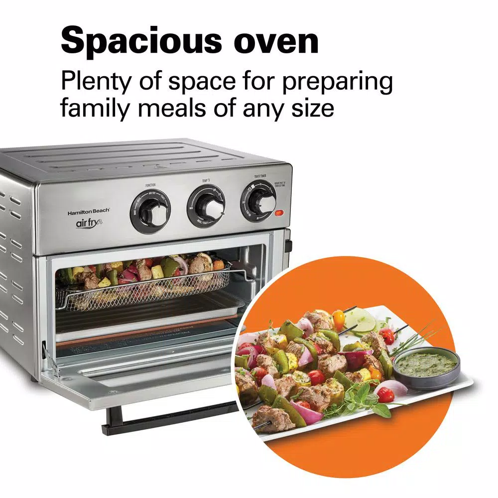Hamilton Beach 1800W Air Fry Countertop Oven, 6-Function Stainless Steel Oven