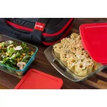 Pyrex 9-Piece Glass Bakeware and Storage Set with Insulated Carrying Bag thumbnail 4