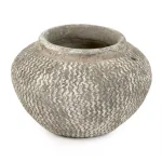 Zentique Cement Wavy Grey Large Decorative Vase - Distressed Zig Zag Pattern thumbnail 3
