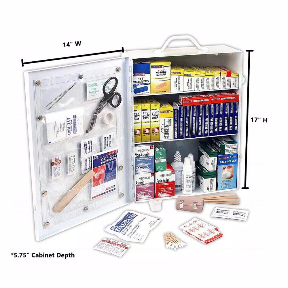 Rapid Care 800-Piece Industrial First Aid Cabinet - 3-Shelf ANSI/OSHA Compliant