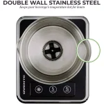 OVENTE 7 oz. Stainless Steel Milk Frother with Induction Base, 600W Hot and Cold Frother thumbnail 2