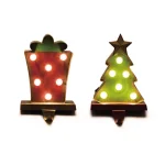 Glitzhome Marquee LED Tree and Gift Box Stocking Holder Set of 2 thumbnail 1