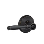 Schlage Birmingham Aged Bronze Privacy Lever for Bedroom and Bathroom Doors thumbnail 1