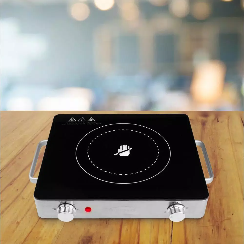 Brentwood Appliances TS-381 Single Burner 28 in. Black Infrared Electric Hot Plate