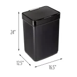 Honey-Can-Do 13 Gal. Stainless Steel Touchless Sensor Trash Can with Digital Timer, Brushed Black thumbnail 3