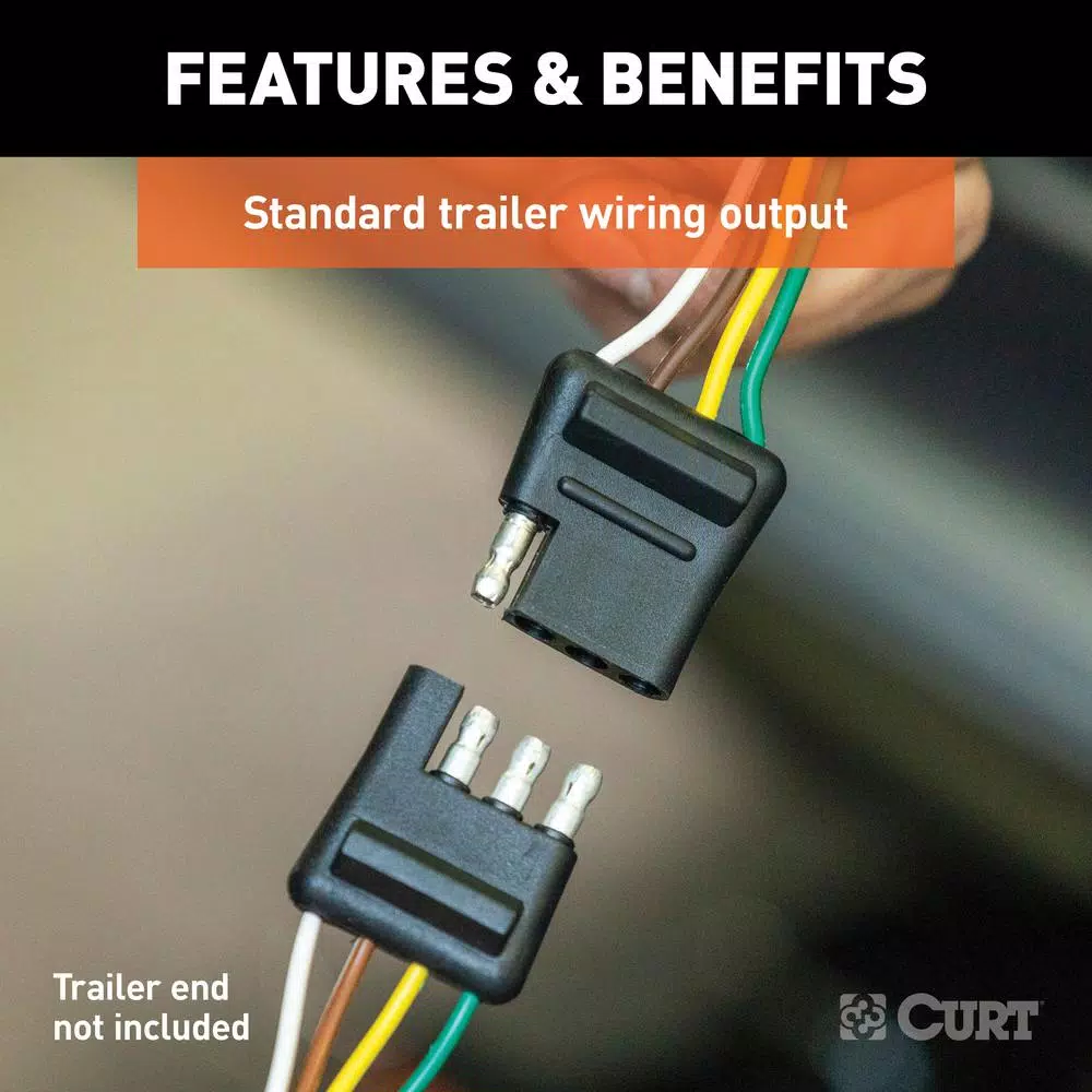 CURT Custom Vehicle-Trailer Wiring Harness, 4-Way Flat, T-Connector for Equinox, XL-7, Torrent