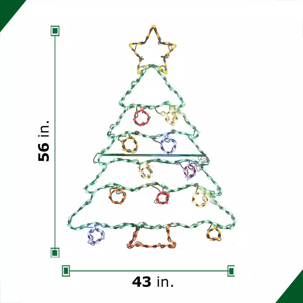 Fraser Hill Farm 4.5 ft. Multi-Color LED Christmas Tree Novelty Light