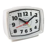 Westclox Electric Analog Alarm Clock with Snooze Function, Classic White thumbnail 2