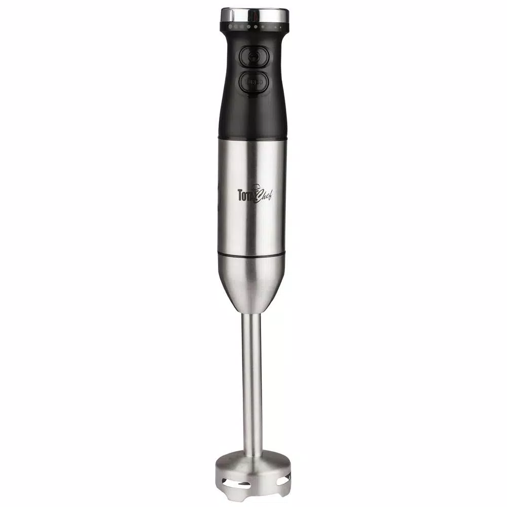 Total Chef 225-Watt Immersion Hand Blender with Turbo Boost, Silver/Black