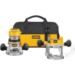 DEWALT DW618PKB 2-1/4 HP 12 Amp Corded Fixed and Plunge Base Router Combo Kit thumbnail 1