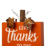 Glitzhome 8.85 in. Fall Wooden Pumpkin Table Decor Set, 3-Pack with Harvest Blessing Words thumbnail 4