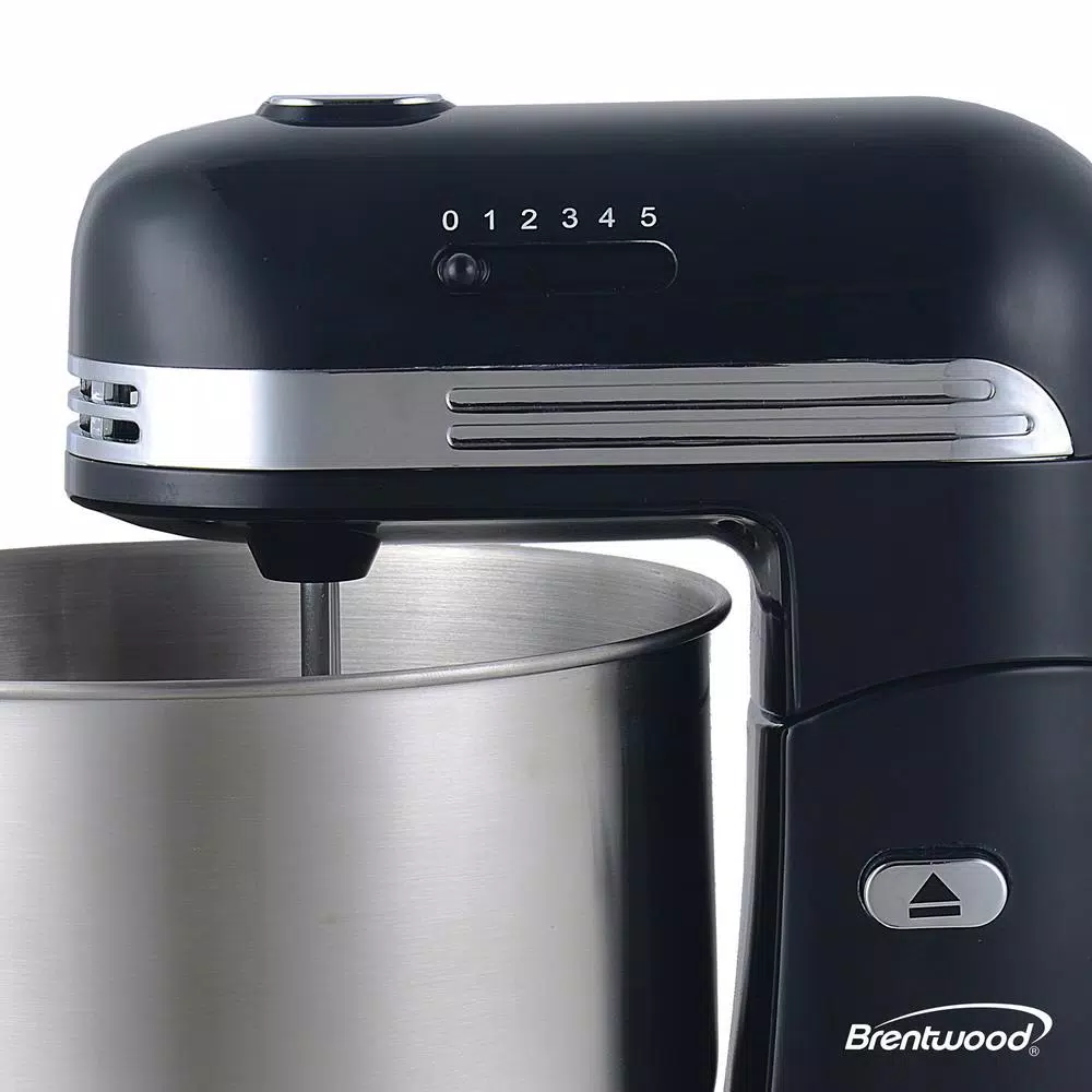 Brentwood Appliances Brentwood 5-Speed Stand Mixer with 3-Qt Stainless Steel Mixing Bowl, Black