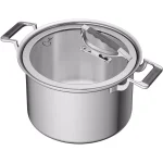 CookCraft by Candace 8 qt. Tri-Ply Stainless Steel Stock Pot with Patented Latch Glass Lid thumbnail 1