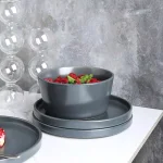 Stone Lain 16-Piece Modern Gray Matte Stoneware Dinnerware Set, Service for 4 thumbnail 8