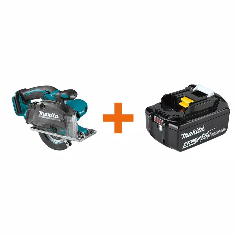 Makita 18V LXT Cordless 5-3/8 in. Metal Cutting Saw with 5.0Ah Battery Bundle