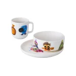 BergHOFF Essentials MonsterChefz 3-Piece White Porcelain Kids Mealtime Set thumbnail 1