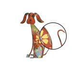 LITTON LANE Whimsical Dog Iron Sculpture with Floral Botanical Details and Wagging Spring Tail thumbnail 5