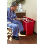 Rubbermaid Commercial Products 12 Gal. Red Fire-Safe Step-On Trash Can, Puncture-Resistant Plastic Medical Waste Bin thumbnail 3