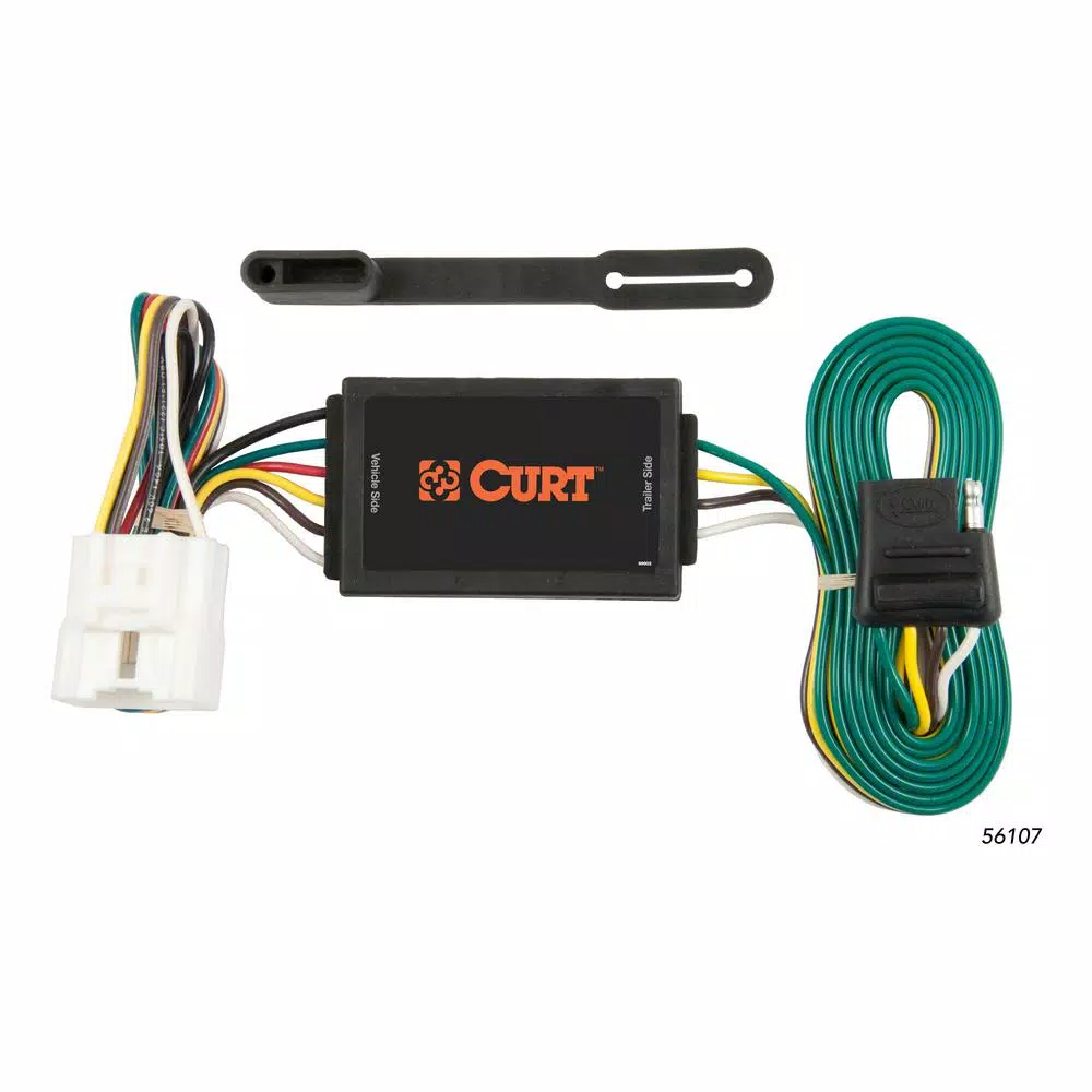 CURT Custom Vehicle-Trailer Wiring Harness, 4-Way Flat for Toyota Highlander, OEM Tow Package Required
