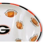 Magnolia Lane Georgia Ceramic Football Tailgating Serving Platter, 3-Section Divided Dish thumbnail 2