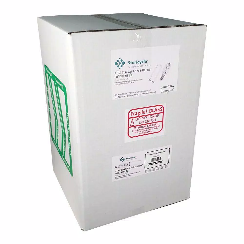 Unbranded 2 Foot Standard U-Bend Fluorescent & HID Lamp Recycling Kit (Holds 22 T12 or 32 T8)