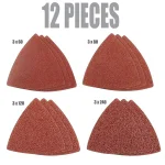Genesis Universal Hook-and-Loop Sandpaper Assortment, 12-Piece Triangular Set thumbnail 1