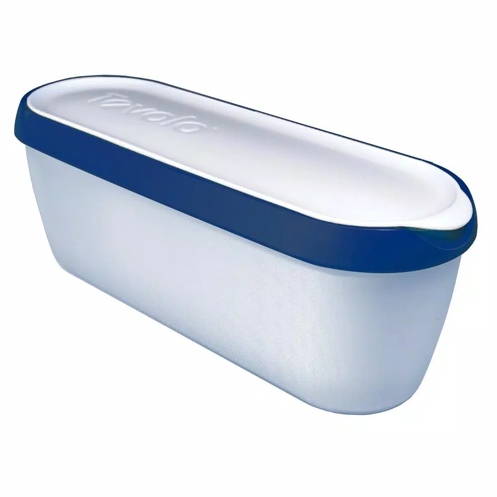 Tovolo Glide-A-Scoop 1.5 Qt. Insulated Ice Cream Tub, Airtight Reusable Freezer Container, Deep Indigo