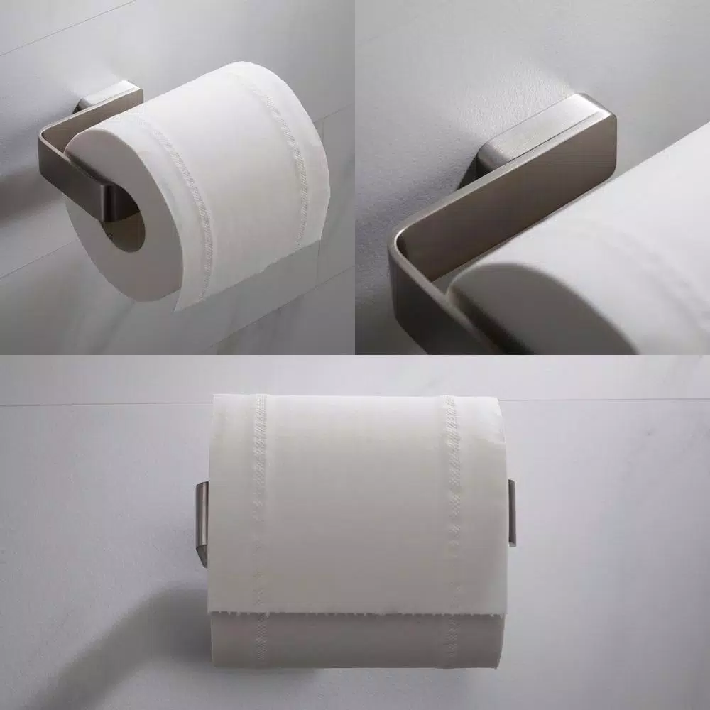 KRAUS Stelios Brushed Nickel Toilet Paper Holder, Solid Brass