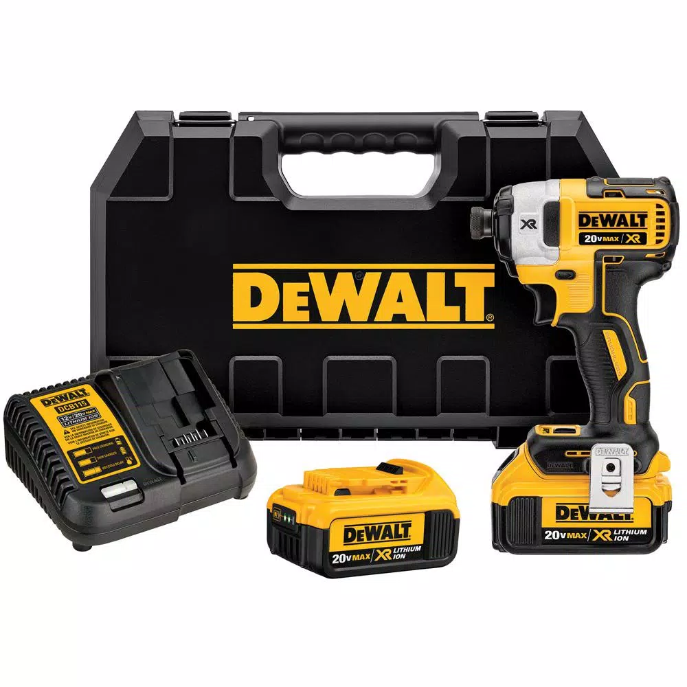 DEWALT 20V MAX XR Brushless 1/4 in. 3-Speed Impact Driver Kit with 142-Piece Mechanics Tool Set