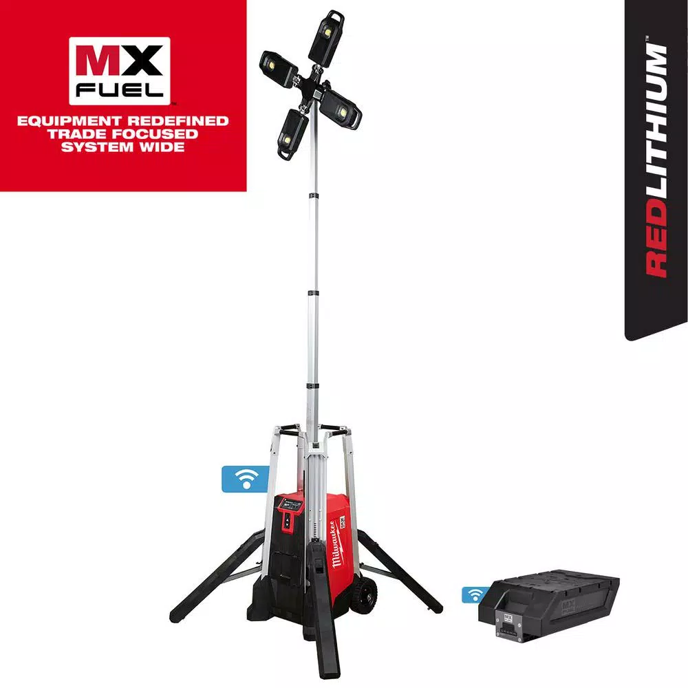 Milwaukee MX FUEL Lithium-Ion Cordless Rocket Tower Light with Integrated Charger